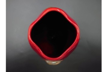 ハンガリー　Zsolnay(ジョルナイ)　エオシン釉?　高さ約28cm　チューリップの意匠が印象的な花瓶　(R-087216)