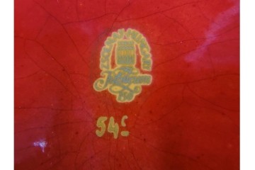 ハンガリー　Zsolnay(ジョルナイ)　エオシン釉?　高さ約28cm　チューリップの意匠が印象的な花瓶　(R-087216)