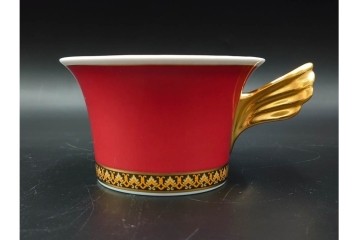 イタリア　VERSACE(ヴェルサーチェ)　Rosenthal(ローゼンタール)　メデューサモチーフのカップ&ソーサー(ロー)・プレートセット　(R-087217)