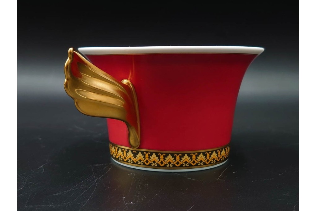 イタリア　VERSACE(ヴェルサーチェ)　Rosenthal(ローゼンタール)　メデューサモチーフのカップ&ソーサー(ロー)・プレートセット　(R-087217)
