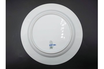 デンマーク製　ROYAL COPENHAGEN(ロイヤルコペンハーゲン)　ブルーフルーテッド プレイン　直径約25cm　上品なプレート2点セット　(R-087218)