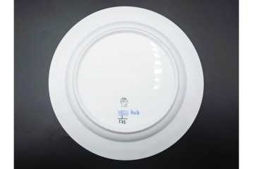 デンマーク製　ROYAL COPENHAGEN(ロイヤルコペンハーゲン)　ブルーフルーテッド プレイン　直径約25cm　上品なプレート2点セット　(R-087218)