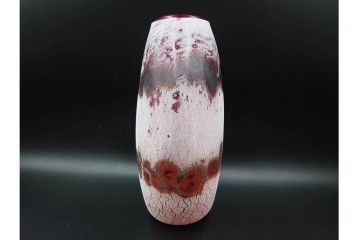 イタリア　アルフレッド・バルビーニ(BARBINI)　ムラノガラス(ムラーノガラス)　高さ約33cm　端正な雰囲気の花瓶　(R-087219)