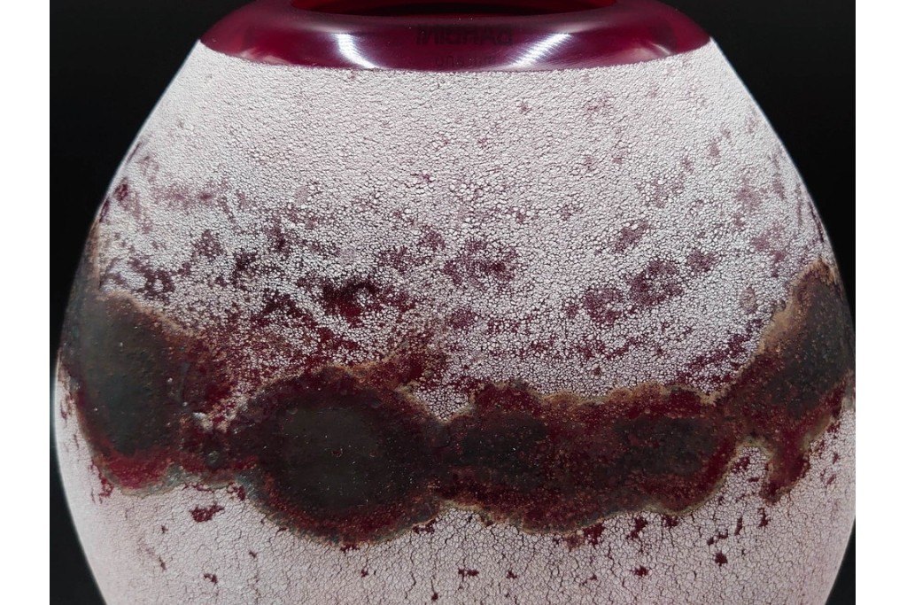 イタリア　アルフレッド・バルビーニ(BARBINI)　ムラノガラス(ムラーノガラス)　高さ約33cm　端正な雰囲気の花瓶　(R-087219)