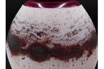 イタリア　アルフレッド・バルビーニ(BARBINI)　ムラノガラス(ムラーノガラス)　高さ約33cm　端正な雰囲気の花瓶　(R-087219)