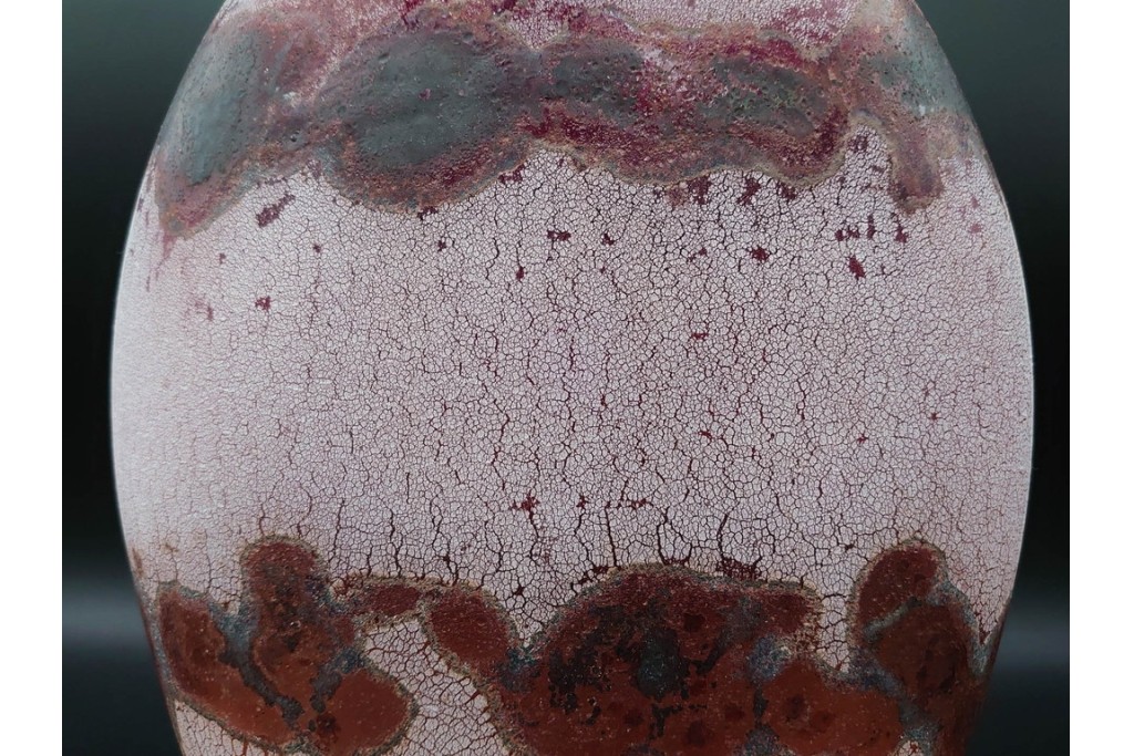 イタリア　アルフレッド・バルビーニ(BARBINI)　ムラノガラス(ムラーノガラス)　高さ約33cm　端正な雰囲気の花瓶　(R-087219)