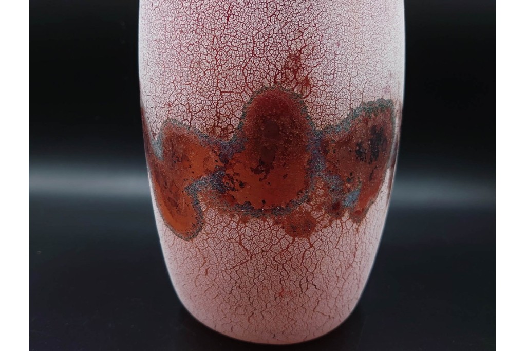 イタリア　アルフレッド・バルビーニ(BARBINI)　ムラノガラス(ムラーノガラス)　高さ約33cm　端正な雰囲気の花瓶　(R-087219)