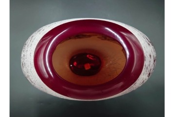 イタリア　アルフレッド・バルビーニ(BARBINI)　ムラノガラス(ムラーノガラス)　高さ約33cm　端正な雰囲気の花瓶　(R-087219)