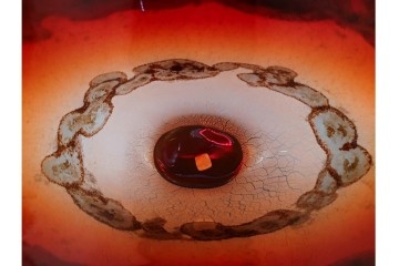 イタリア　アルフレッド・バルビーニ(BARBINI)　ムラノガラス(ムラーノガラス)　高さ約33cm　端正な雰囲気の花瓶　(R-087219)