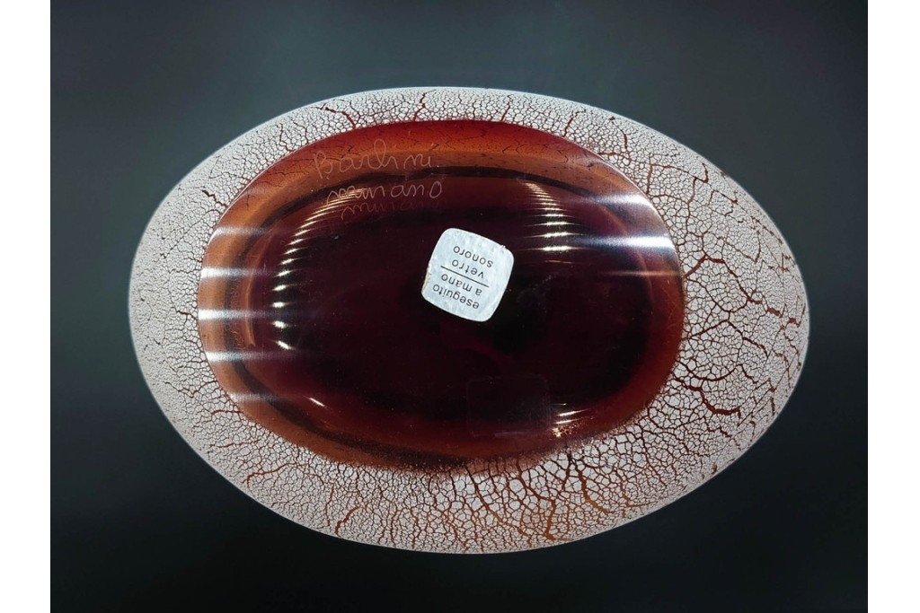 イタリア　アルフレッド・バルビーニ(BARBINI)　ムラノガラス(ムラーノガラス)　高さ約33cm　端正な雰囲気の花瓶　(R-087219)