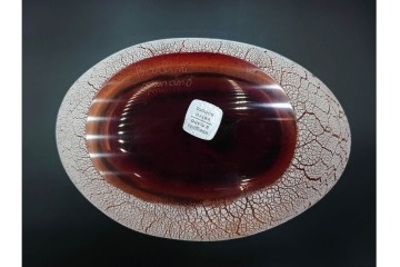 イタリア　アルフレッド・バルビーニ(BARBINI)　ムラノガラス(ムラーノガラス)　高さ約33cm　端正な雰囲気の花瓶　(R-087219)