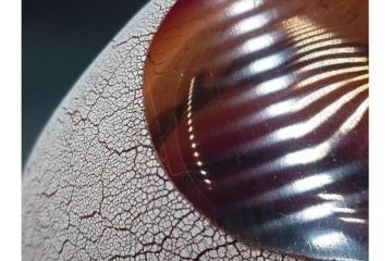 イタリア　アルフレッド・バルビーニ(BARBINI)　ムラノガラス(ムラーノガラス)　高さ約33cm　端正な雰囲気の花瓶　(R-087219)