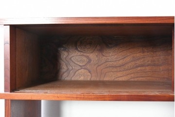 中古　美品　松本伝統指物工芸家具「穂高」　高級感漂う重厚なつくりの茶棚　定価約100万円以上　(R-087225)