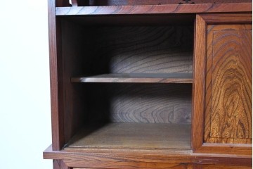 中古　美品　松本伝統指物工芸家具「穂高」　高級感漂う重厚なつくりの茶棚　定価約100万円以上　(R-087225)