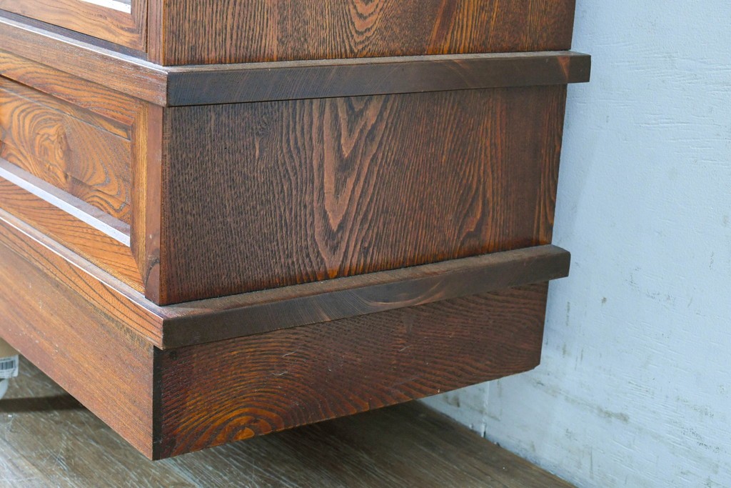 中古　美品　松本伝統指物工芸家具「穂高」　高級感漂う重厚なつくりの茶棚　定価約100万円以上　(R-087225)