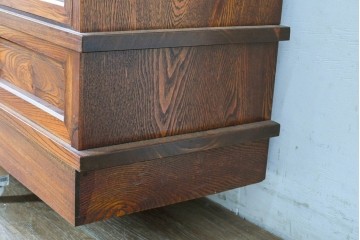 中古　美品　松本伝統指物工芸家具「穂高」　高級感漂う重厚なつくりの茶棚　定価約100万円以上　(R-087225)