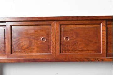 中古　美品　松本伝統指物工芸家具「穂高」　高級感漂う重厚なつくりの茶棚　定価約100万円以上　(R-087225)