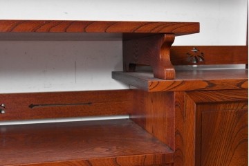 中古　美品　松本伝統指物工芸家具「穂高」　高級感漂う重厚なつくりの茶棚　定価約100万円以上　(R-087225)