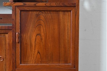 中古　美品　松本伝統指物工芸家具「穂高」　高級感漂う重厚なつくりの茶棚　定価約100万円以上　(R-087225)