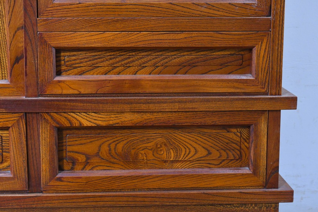 中古　美品　松本伝統指物工芸家具「穂高」　高級感漂う重厚なつくりの茶棚　定価約100万円以上　(R-087225)