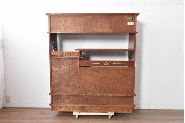 中古　美品　松本伝統指物工芸家具「穂高」　高級感漂う重厚なつくりの茶棚　定価約100万円以上　(R-087225)
