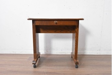 中古　美品　三越家具(現カントリーハウス)　Brugge(ブルージュ)　キャスター付きサイドテーブル　(R-087228)