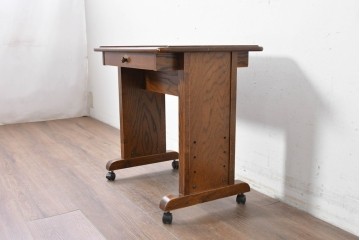 中古　美品　三越家具(現カントリーハウス)　Brugge(ブルージュ)　キャスター付きサイドテーブル　(R-087228)