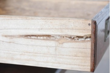 和製アンティーク　ナラ材　木目豊かなシャッター付き小引き出し　(R-087231)