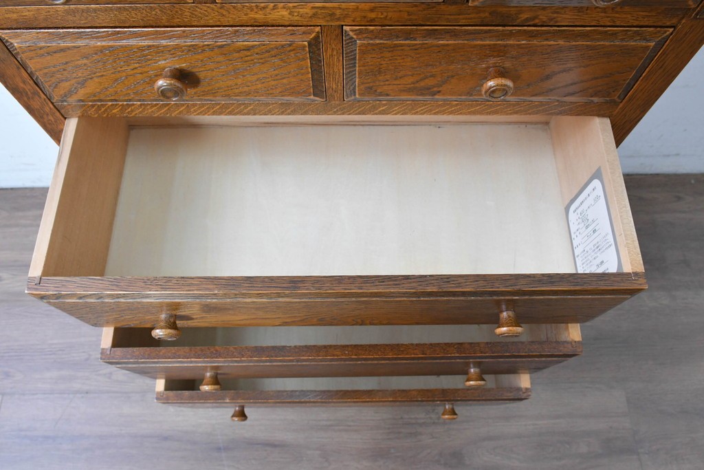 中古　美品　三越家具(現カントリーハウス)　Brugge(ブルージュ)　楢(ナラ)材　天板大理石　上品な大理石天板のクラシックチェスト　(R-087233)