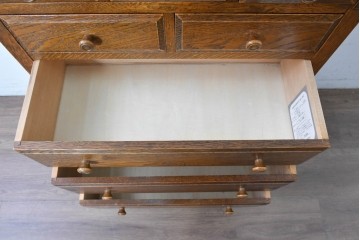 中古　美品　三越家具(現カントリーハウス)　Brugge(ブルージュ)　楢(ナラ)材　天板大理石　上品な大理石天板のクラシックチェスト　(R-087233)