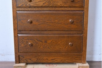 中古　美品　三越家具(現カントリーハウス)　Brugge(ブルージュ)　楢(ナラ)材　天板大理石　上品な大理石天板のクラシックチェスト　(R-087233)