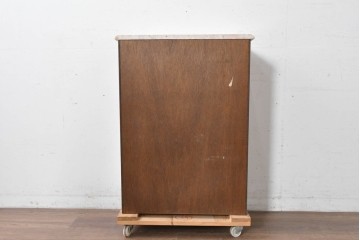 中古　美品　三越家具(現カントリーハウス)　Brugge(ブルージュ)　楢(ナラ)材　天板大理石　上品な大理石天板のクラシックチェスト　(R-087233)