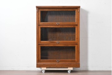 中古　三越家具(現カントリーハウス)　Brugge(ブルージュ)　フラップ扉の3段ブックケース　(R-087234)