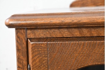 中古　希少な廃番品!　三越家具(現カントリーハウス)　Brugge(ブルージュ)　アーチガラス扉と装飾金具が美しいキャビネット　(R-087235)