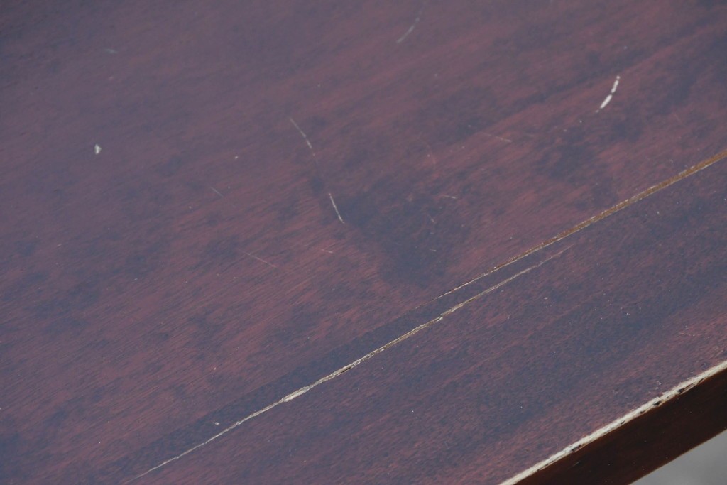 中古　国産職人手作り　深みのある赤褐色の木色が美しいライティングビューロー (R-087236)