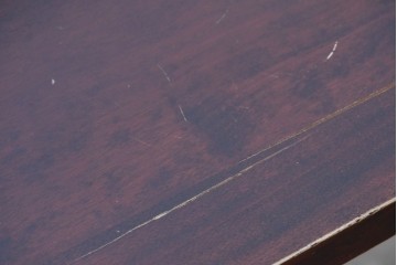 中古　国産職人手作り　深みのある赤褐色の木色が美しいライティングビューロー (R-087236)