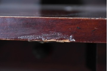 中古　国産職人手作り　深みのある赤褐色の木色が美しいライティングビューロー (R-087236)