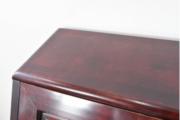 中古　国産職人手作り　深みのある赤褐色の木色が美しいライティングビューロー (R-087236)