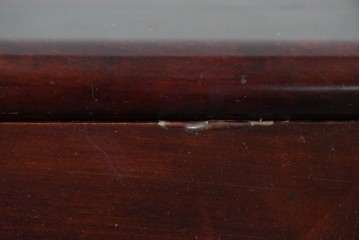 中古　国産職人手作り　深みのある赤褐色の木色が美しいライティングビューロー (R-087236)