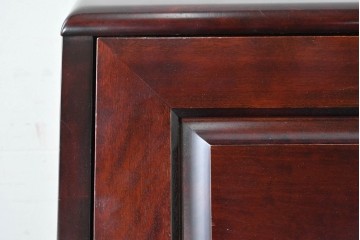 中古　国産職人手作り　深みのある赤褐色の木色が美しいライティングビューロー (R-087236)