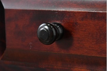 中古　国産職人手作り　深みのある赤褐色の木色が美しいライティングビューロー (R-087236)