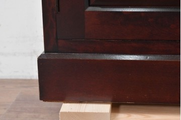 中古　国産職人手作り　深みのある赤褐色の木色が美しいライティングビューロー (R-087236)