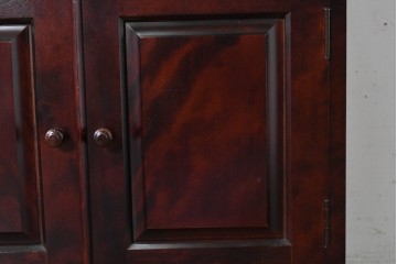 中古　国産職人手作り　深みのある赤褐色の木色が美しいライティングビューロー (R-087236)