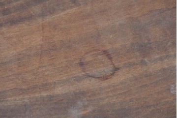 和製ヴィンテージ　軽井沢彫り　桜の彫刻が施された木製テーブル　(R-087239)