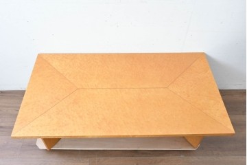 中古　SPLENDOR(スプレンダー)　バーズアイ　曲線脚と杢目の表情を楽しめる天板が魅力のなローテーブル　定価約20万円　(R-087244)