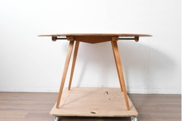 イギリスビンテージ　ERCOL(アーコール)　シンプルで扱いやすいドロップリーフテーブル　(R-087245)