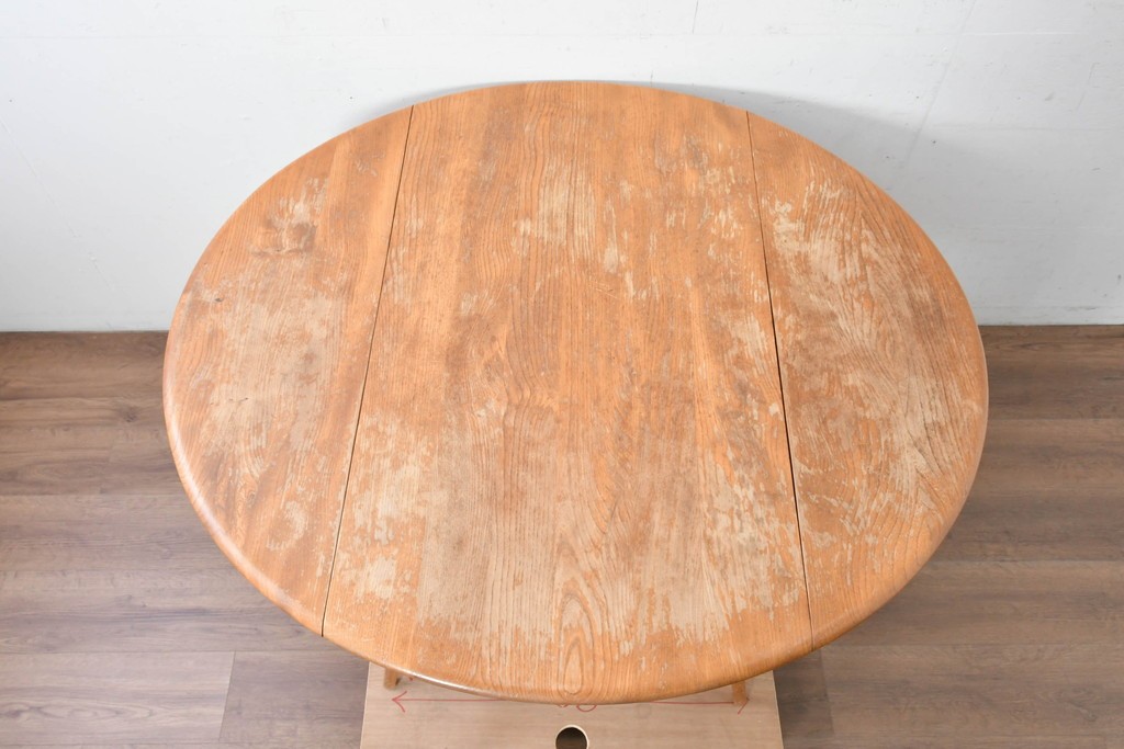 イギリスビンテージ　ERCOL(アーコール)　シンプルで扱いやすいドロップリーフテーブル　(R-087245)