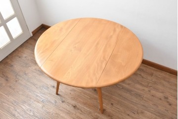 イギリスビンテージ　ERCOL(アーコール)　シンプルで扱いやすいドロップリーフテーブル　(R-087245)