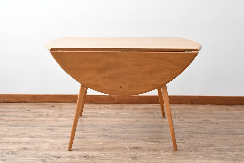 イギリスビンテージ　ERCOL(アーコール)　シンプルで扱いやすいドロップリーフテーブル　(R-087245)