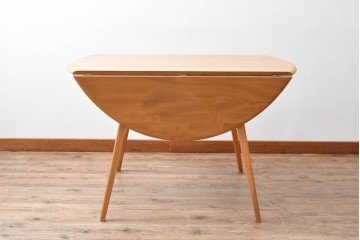 イギリスビンテージ　ERCOL(アーコール)　シンプルで扱いやすいドロップリーフテーブル　(R-087245)